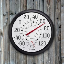 Taylor Hygrometer/Thermometer Plastic Black 13.25 in.
