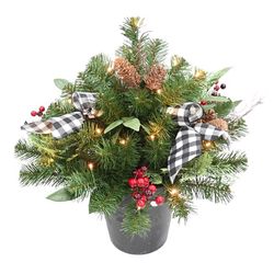 Celebrations 1-1/2 ft. Slim LED 35 ct Urn Filler Porch Bush