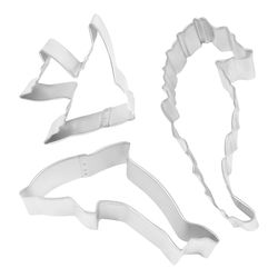 R&M International Corp Sealife Cookie Cutter Set Silver 3 pc