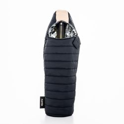 Puffin Drinkwear Black Polyester Wine Bottle Carrier w/Opener