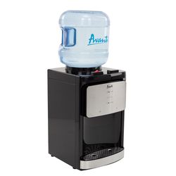 Avanti 3 or 5 gal Black/Silver Table Top Water Dispenser Stainless Steel