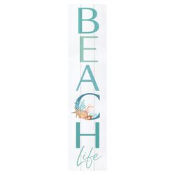 P Graham Dunn Multicolored Wood 47 in. H X 10.5 in. L X 0.75 in. W Beach Life Porch Sign