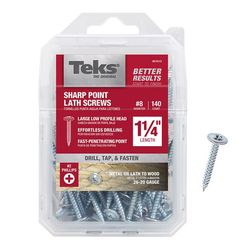 Teks No. 8 in. X 1-1/4 in. L Hex Drive Truss Head Self Tapping Lath Screws