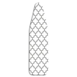 Whitmor 15 in. W X 54 in. L Cotton Gray/White Ironing Board Cover and Pad