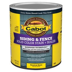 Cabot Siding & Fence Solid Tintable Neutral Base Water-Based Acrylic Stain and Sealer 1 qt