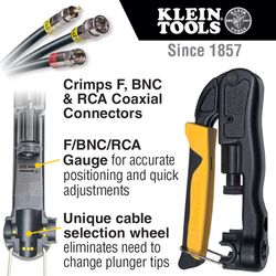 Klein Tools 6.25 in. Compression Crimper Black/Yellow 1 pk