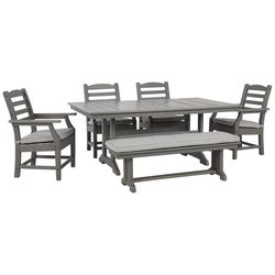 Signature Design by Ashley Visola 6 pc Gray Plastic Contemporary Dining Set Gray