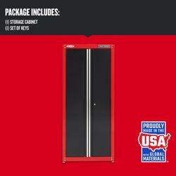 CRAFTSMAN 74 in. H X 32 in. W X 18 in. D Black/Red Steel Storage Cabinet