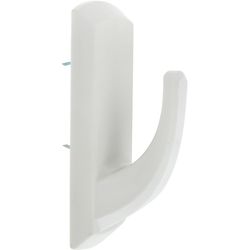 HILLMAN 3.5 in. L White Plastic Rectangular Decorative Hooks 20 lb. cap. 2 pk