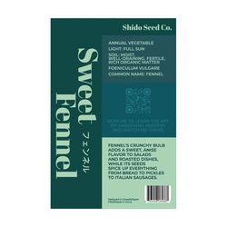 Chive Shido Seed Co. Fennel Seeds 1 pk