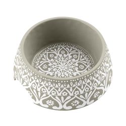 TarHong Taupe Boho Medallion Melamine 2.5 cups Pet Bowl