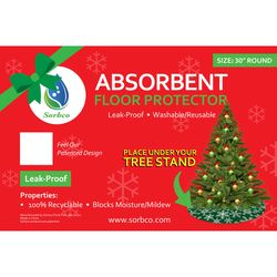 Sorbco Green/White Snowflakes Floor Protector Indoor Christmas Decor