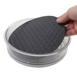 Spectrum Hexa Black/Clear Plastic Lazy Susan