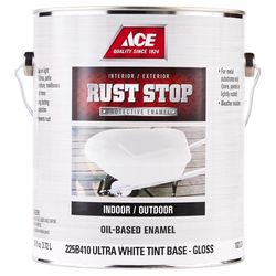 Ace Rust Stop Indoor and Outdoor Gloss Ultra White Oil-Based Enamel Rust Prevention Paint 1 gal