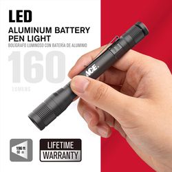Ace 160 lm Black LED Pen Light AAA Battery