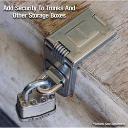 Master Lock Bright Hardened Steel 6-1/4 in. L Fixed Staple Hasp 1 pk