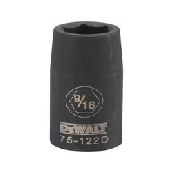 DeWalt 9/16 in. X 1/2 in. drive SAE 6 Point Impact Socket 1 pc