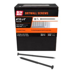 Grip-Rite No. 10 wire X 4 in. L Phillips Coarse Drywall Screws 5 lb 215 pk