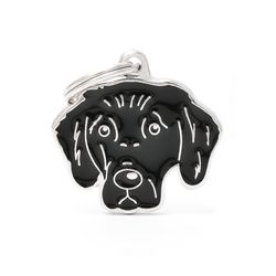 MyFamily Friends Black Flat Coated Retriver Metal Dog Pet Tags Medium