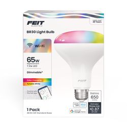 Feit Smart Home BR30 E26 (Medium) Smart-Enabled LED Bulb Color Changing 65 Watt Equivalence 1 pk