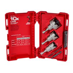 Milwaukee Carbide Tipped Brad/Pilot Point 3/8 in. D Hole Cutter Set