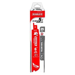 Diablo 6 in. Bi-Metal Thin Metal Reciprocating Saw Blade 20/24 TPI 25 pk
