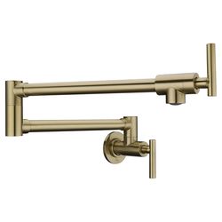 Anzzi Braccia Two Handle Brushed Brass Pot Filler