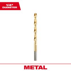Milwaukee Thunderbolt 1/4 in. X 4 in. L Titanium Drill Bit 3-Flat Shank 1 pc