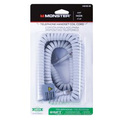 Monster Just Hook It Up 25 ft. L White Telephone Handset Coil Cord