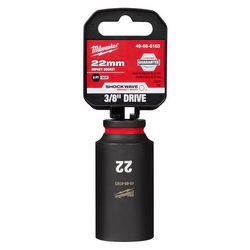 Milwaukee Shockwave 22 mm X 3/8 in. drive Metric 6 Point Deep Impact Socket 1 pc
