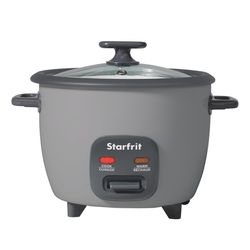 Starfrit Gray 10 cups Programmable Rice Cooker and Food Steamer