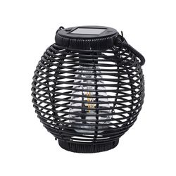 Exhart 7 in. Solar Power Plastic Black Lantern