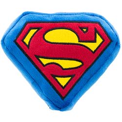 Buckle-Down DC Comics For Dog Multicolored Plush Superman Shield Squeaky Dog Toy 1 pk