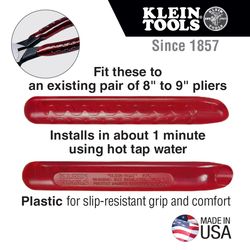 Klein Tools Klein-Koat Plastic Replacement Pliers Handles Red 2 pc