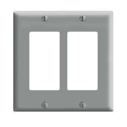 Leviton Decora Gray 2 gang Thermoset Plastic Decorator Wall Plate 1 pk
