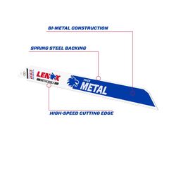LENOX METALWOLF 12 in. Bi-Metal WAVE EDGE Reciprocating Saw Blade 10 TPI 5 pk