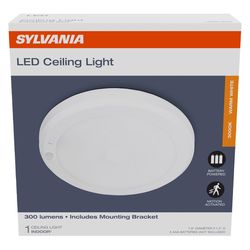 Sylvania Motion-Sensing Battery Powered LED White Ceiling Light
