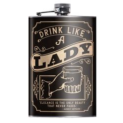 Lucky Jack 8 oz Stainless Steel Drink Like a Lady Hip Flask