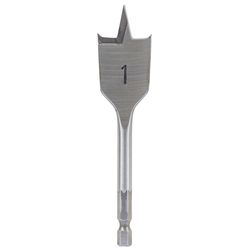 Milwaukee 1 in. X 4.5 in. L Carbon Steel Flat Boring Bit Hex Shank 1 pk