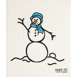 wet-it! Gourmet Multicolored Cotton Snowman Blue Dish Cloth 1 pk
