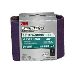 3M Sandblaster 18 in. L X 3 in. W Ceramic Sanding Belt 50 Grit Coarse 1 pk
