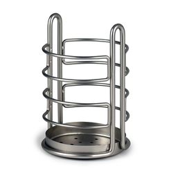 Spectrum Euro 8.5 in. H X 5.75 in. W X 5.75 in. D Silver Utensil Holder