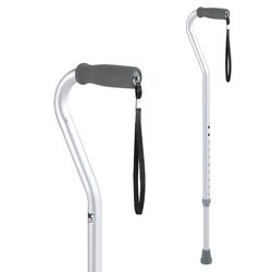 Carex Health Brands Chrome Carbon Gray Walking Cane Aluminum/Plastic 29.75 in. H X 1.5 in. L