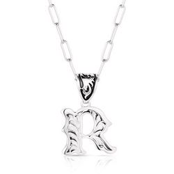 Montana Silversmiths Unisex Western Initial R Black/Silver Necklace