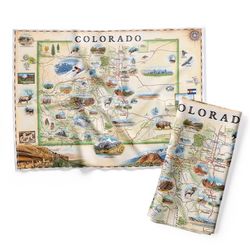 Xplorer Maps Multi Color Cotton Colorado Dish Towel