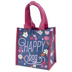 Karma Navy Floral Gift Bag Recycled Polyethylene Terephthalate 1 pk