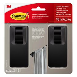 Command Medium Plastic Hook 4 in. L 2 pk