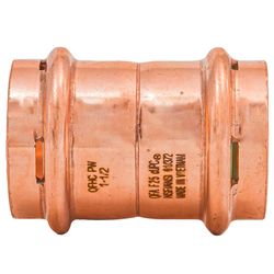 QuickFitting 1-1/2 in. Press in. Press in. Copper Coupling with Stop