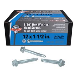 Grip-Rite Pro-Twist No. 12 Sizes X 1-1/2 in. L Hex Hex Washer Head Sheet Metal Screws