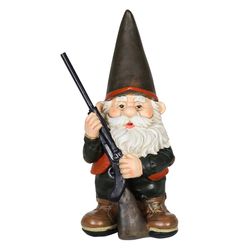Exhart Multicolored Resin 13 in. H X 5.13 in. L X 7 in. W Hunting Harry Gnome Statue